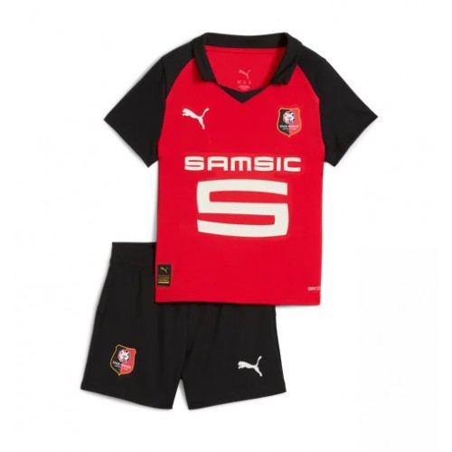 Dětský fotbalový dres Stade Rennais 2025-26 Domácí Krátký Rukáv (+ trenýrky)